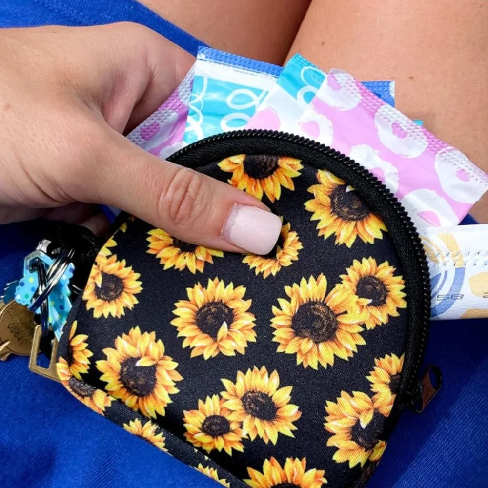 Yellow Neoprene Gift Card Keychain Pouch - Picture 3 of 10